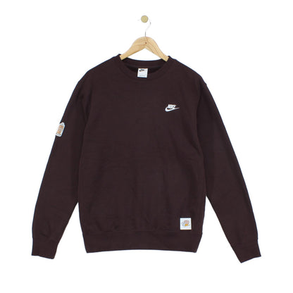 Mens Sweatshirt Crew Neck Patch Work