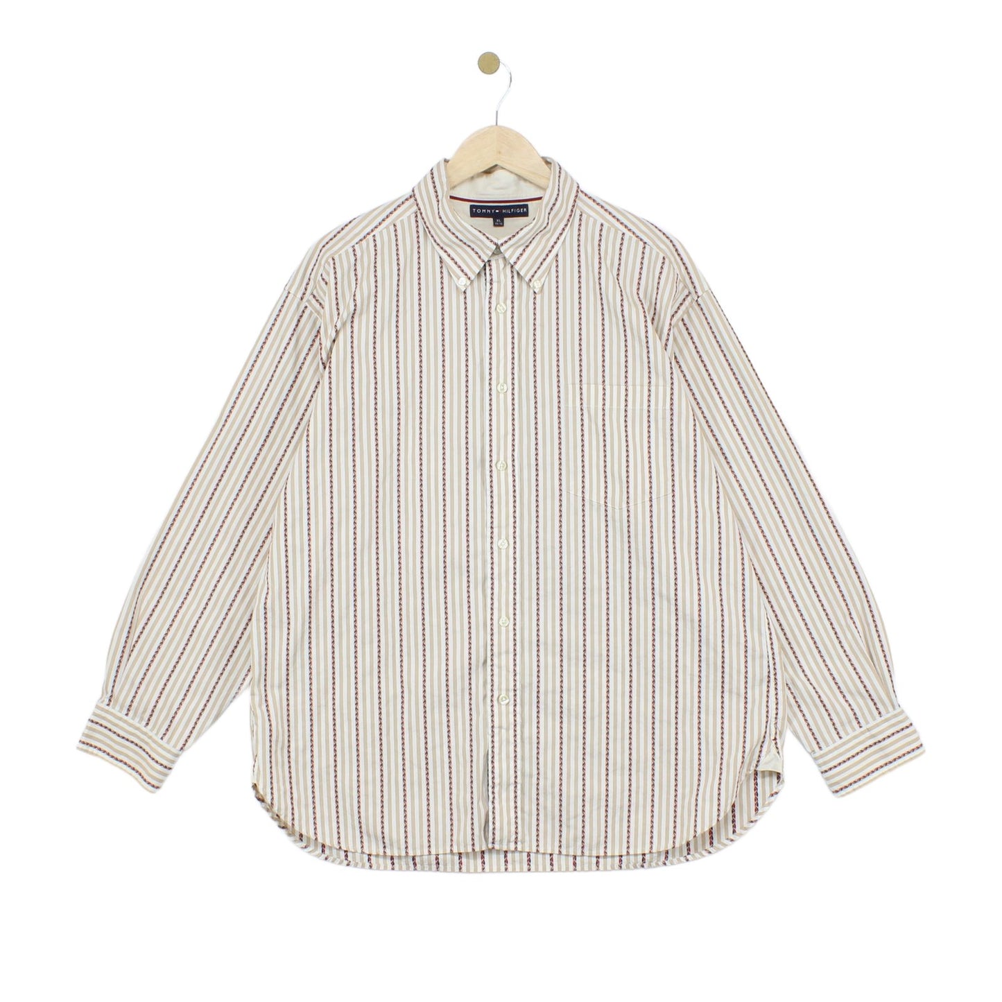 Mens Striped Shirt Button Up Cotton