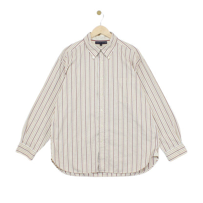Mens Striped Shirt Button Up Cotton