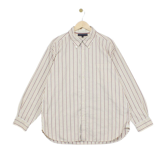 Mens Striped Shirt Button Up Cotton