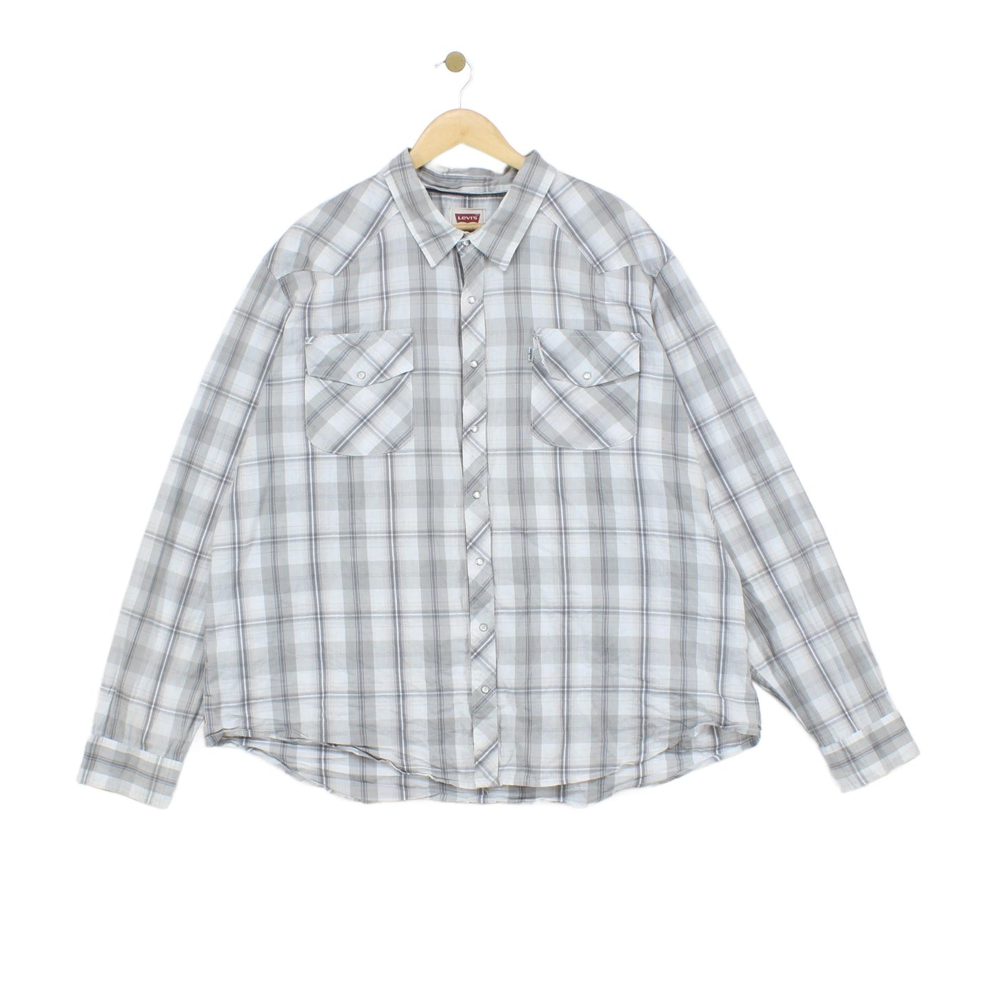 Mens Plaid Shirt Western Snap Long Sleeve Check