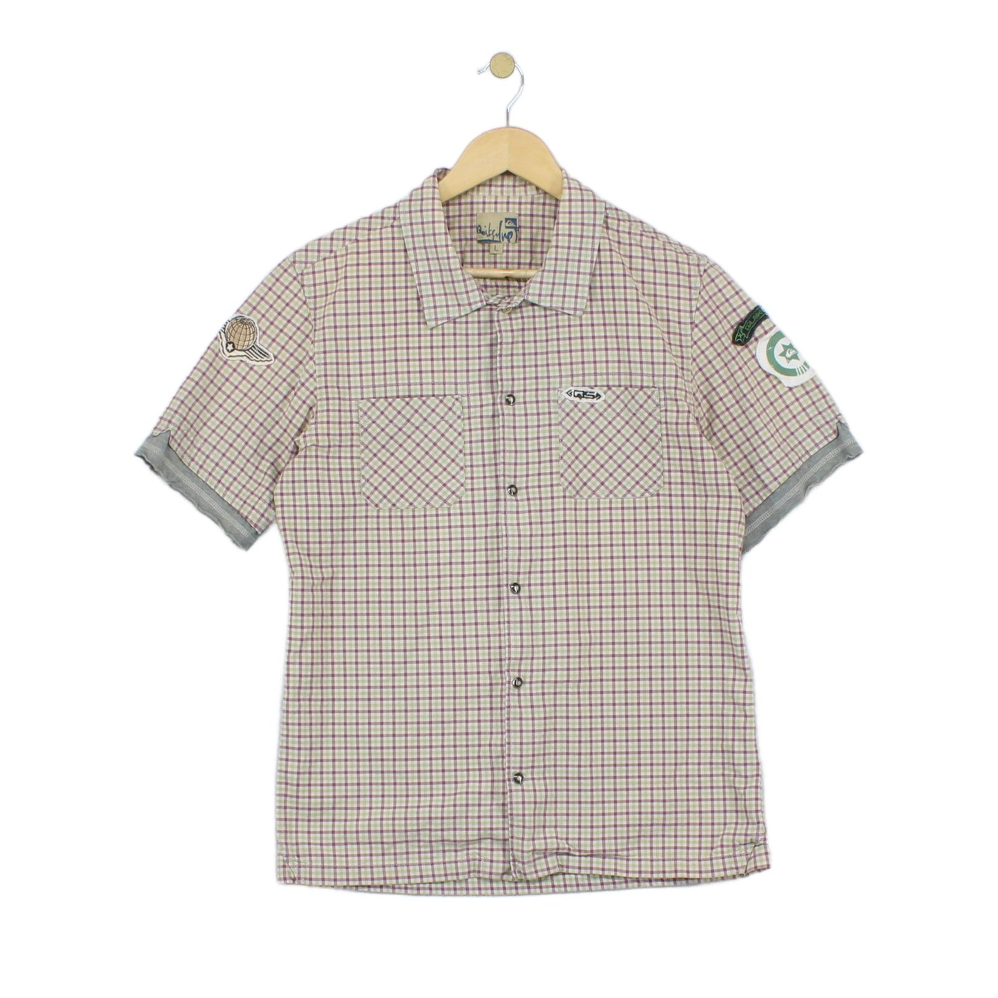 Mens Plaid Shirt Short Sleeve Check
