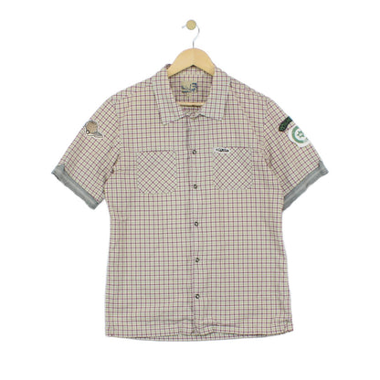 Mens Plaid Shirt Short Sleeve Check