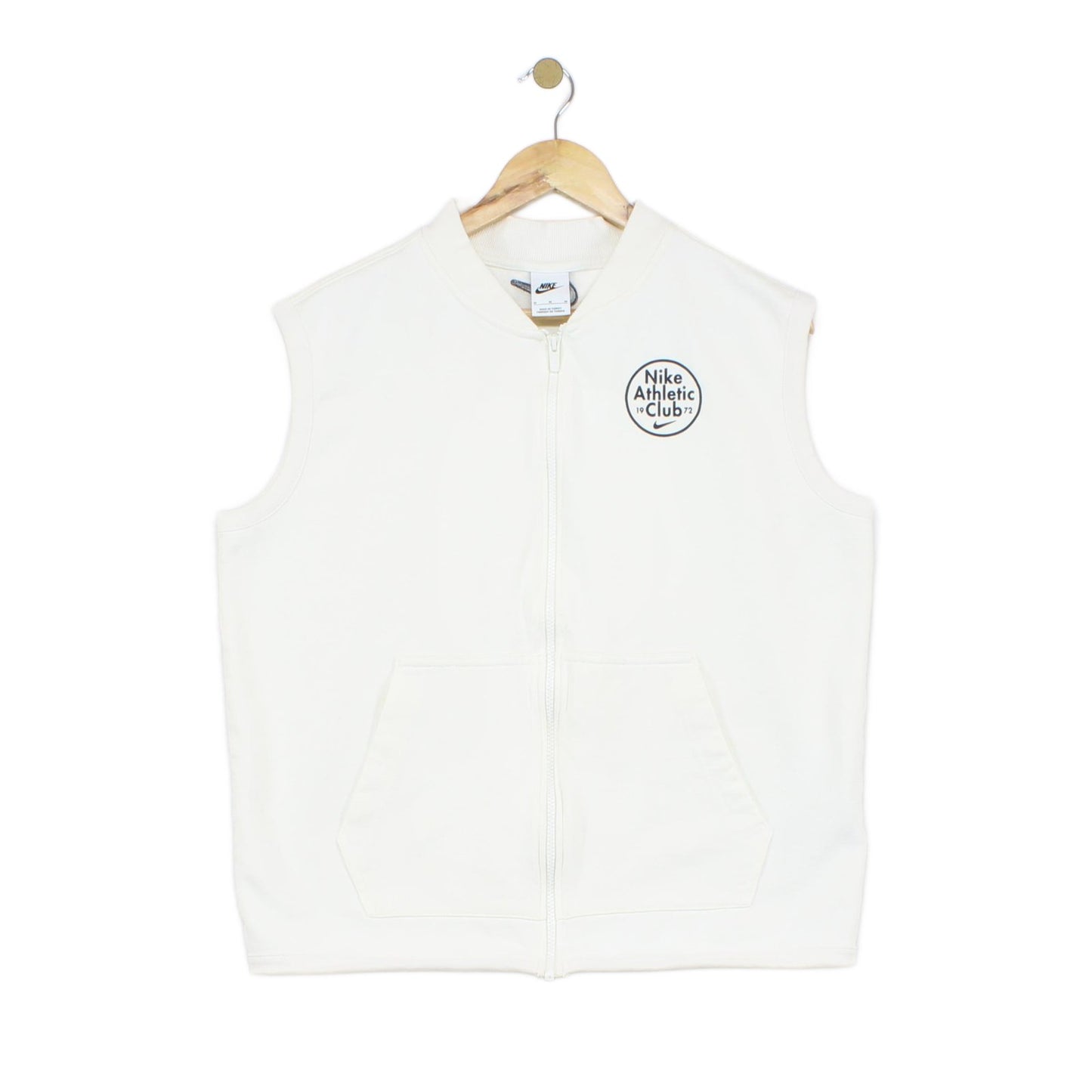 Mens Sweatshirt Vest Athletic Logo Sleeveless Full Zip