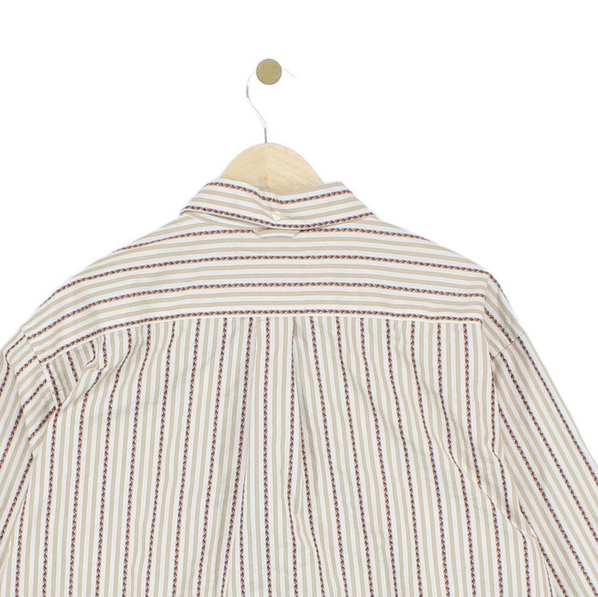 Mens Striped Shirt Button Up Cotton