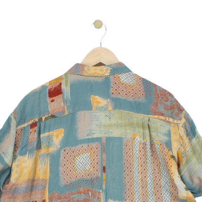 Mens Abstract Shirt Rolled Short Sleeve