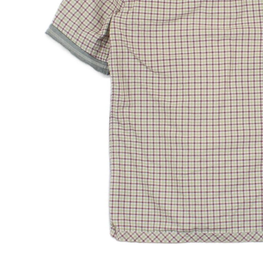 Mens Plaid Shirt Short Sleeve Check