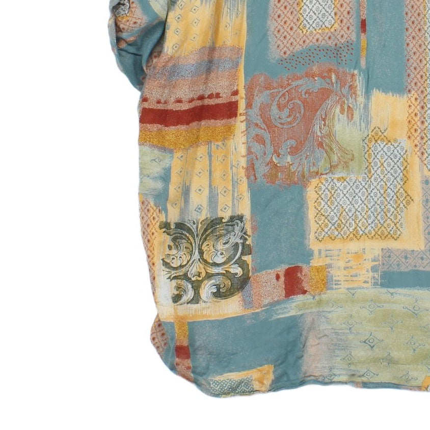 Mens Abstract Shirt Rolled Short Sleeve