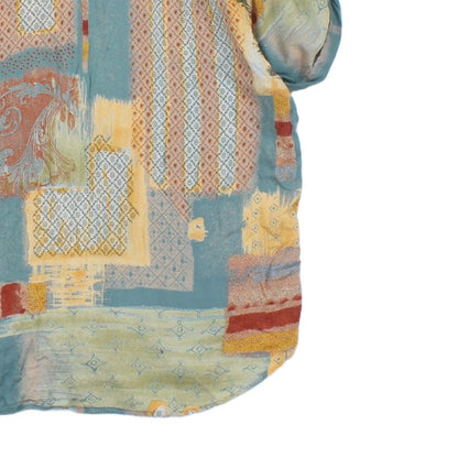 Mens Abstract Shirt Rolled Short Sleeve