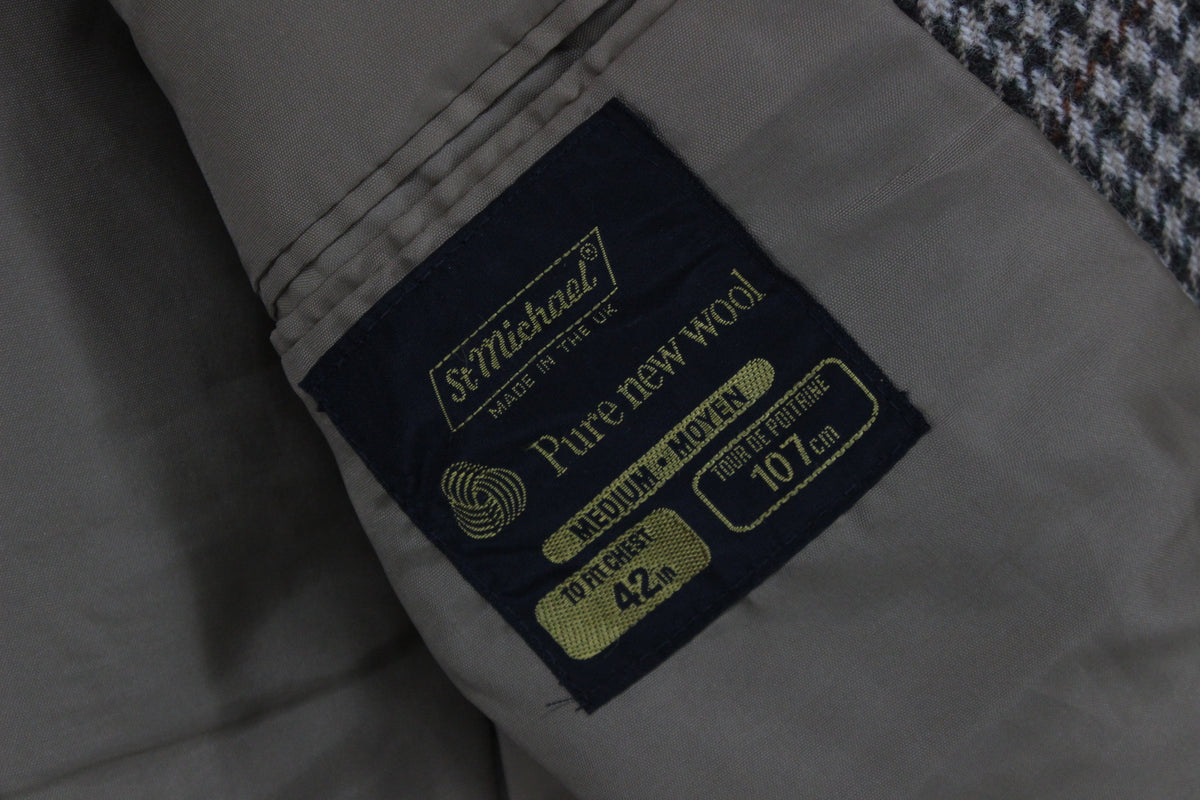 Mens Tweed Blazer Uk Made Check Wool