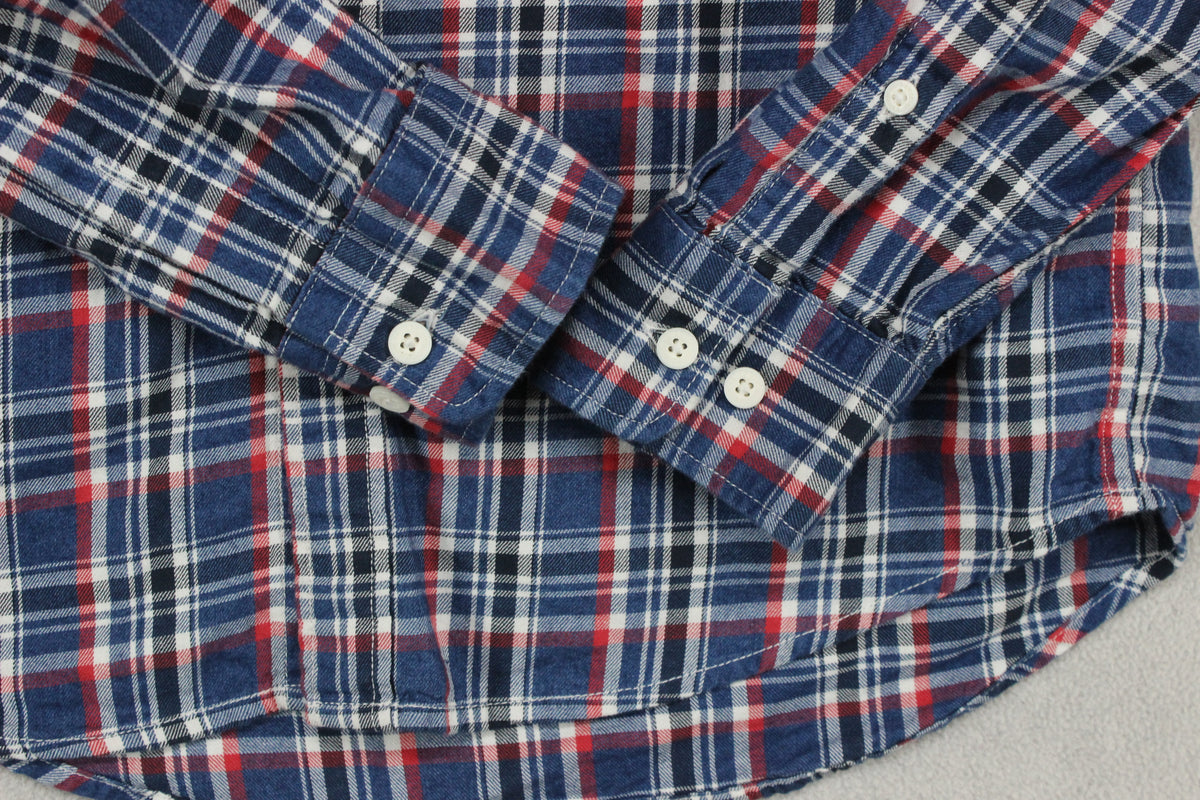Mens Plaid Shirt Slim Fit Button Up
