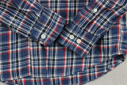 Mens Plaid Shirt Slim Fit Button Up