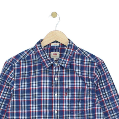 Mens Plaid Shirt Slim Fit Button Up