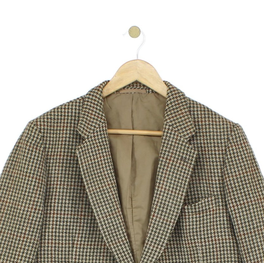 Mens Tweed Blazer Uk Made Check Wool