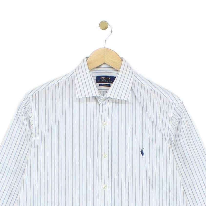 Mens Striped Shirt Button Up Collared