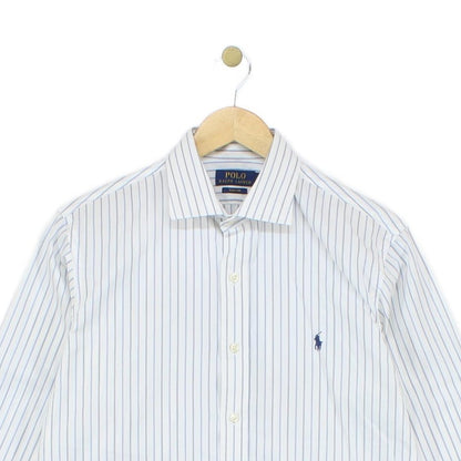 Mens Striped Shirt Button Up Collared