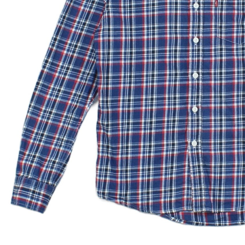Mens Plaid Shirt Slim Fit Button Up