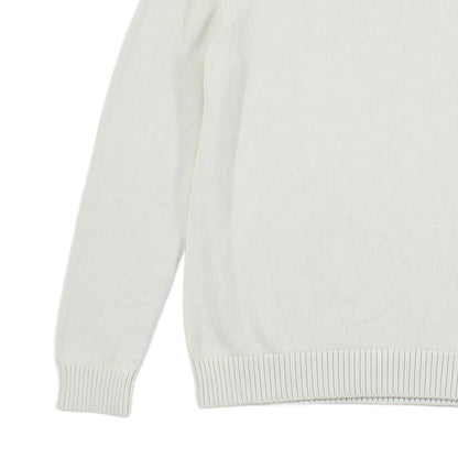 Mens Jumper Crew Neck Ribbed Knit Logo Cotton