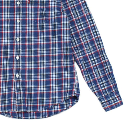 Mens Plaid Shirt Slim Fit Button Up
