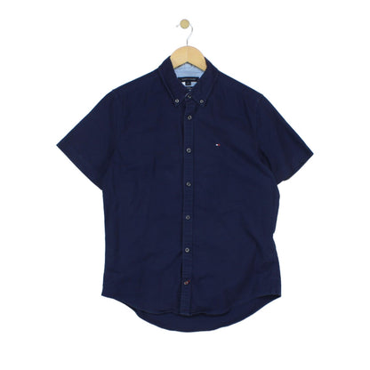 Mens Shirt Button Up Short Sleeve Slim Fit