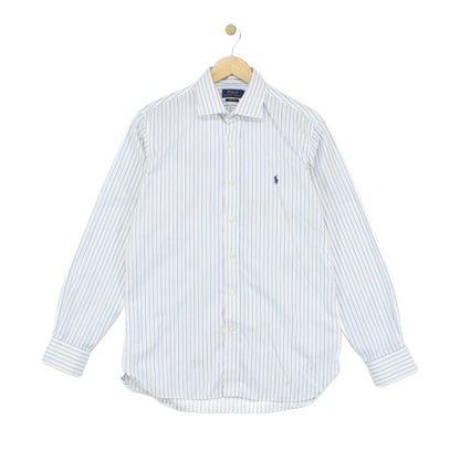 Mens Striped Shirt Button Up Collared