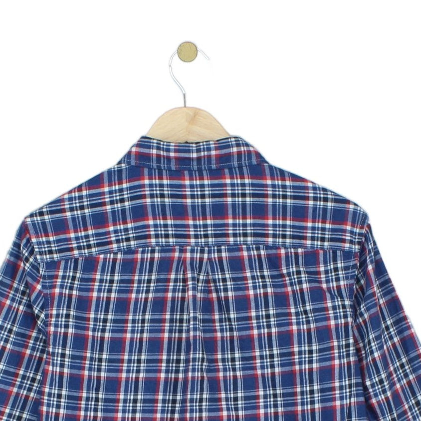 Mens Plaid Shirt Slim Fit Button Up