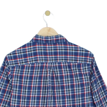 Mens Plaid Shirt Slim Fit Button Up