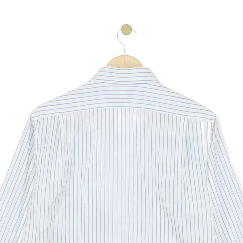 Mens Striped Shirt Button Up Collared