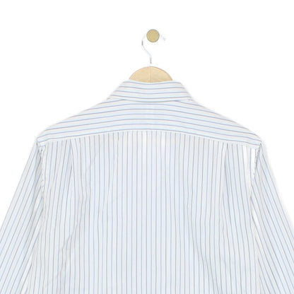 Mens Striped Shirt Button Up Collared