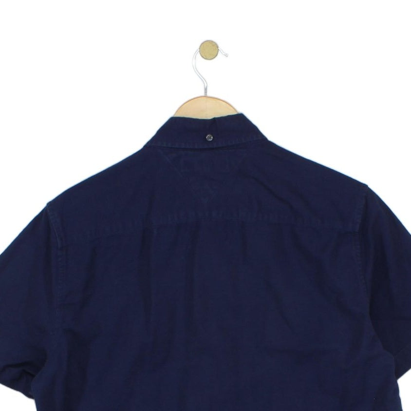 Mens Shirt Button Up Short Sleeve Slim Fit