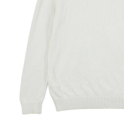 Mens Jumper Crew Neck Ribbed Knit Logo Cotton