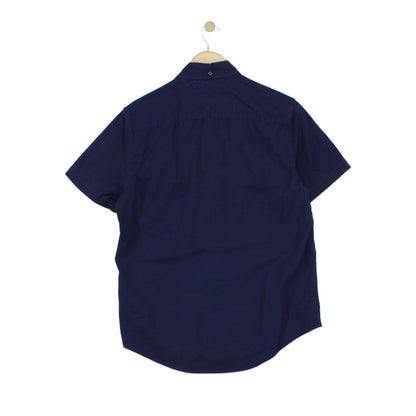Mens Shirt Button Up Short Sleeve Slim Fit