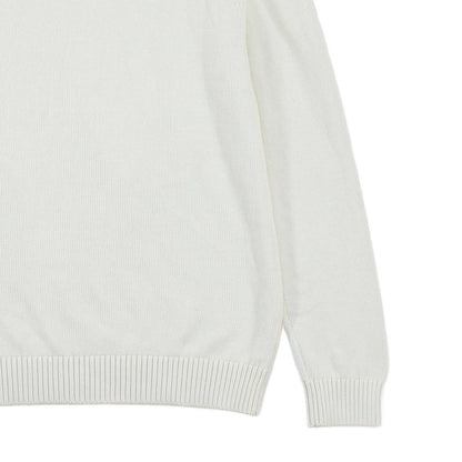 Mens Jumper Crew Neck Ribbed Knit Logo Cotton