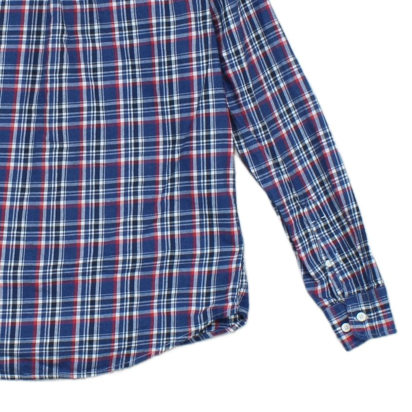 Mens Plaid Shirt Slim Fit Button Up