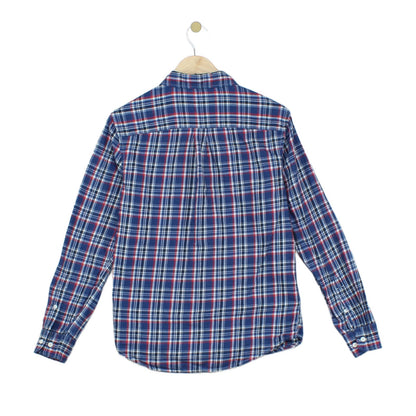 Mens Plaid Shirt Slim Fit Button Up