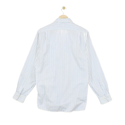 Mens Striped Shirt Button Up Collared