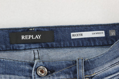 Mens Mickym Jeans Distressed Denim Slim Tapered