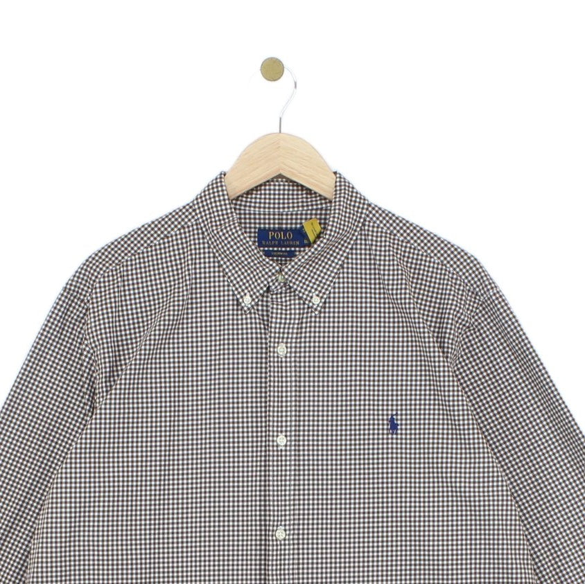 Mens Check Shirt Button Down Long Sleeve Classic