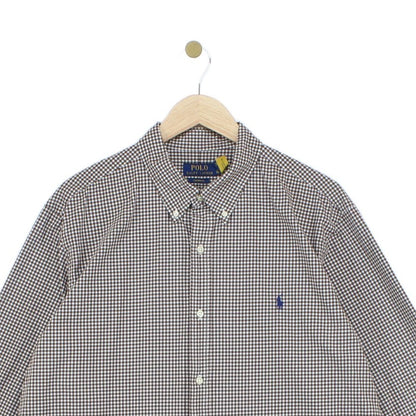 Mens Check Shirt Button Down Long Sleeve Classic