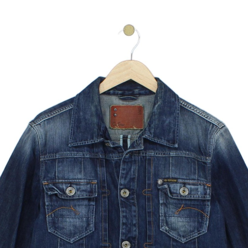Mens New Core Denim Jacket Collared
