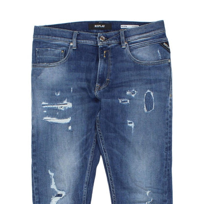 Mens Mickym Jeans Distressed Denim Slim Tapered
