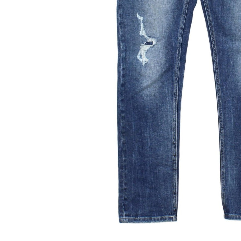 Mens Mickym Jeans Distressed Denim Slim Tapered