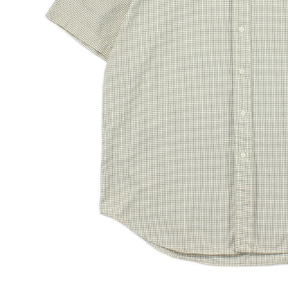 Mens Check Shirt Short Sleeve Button Up
