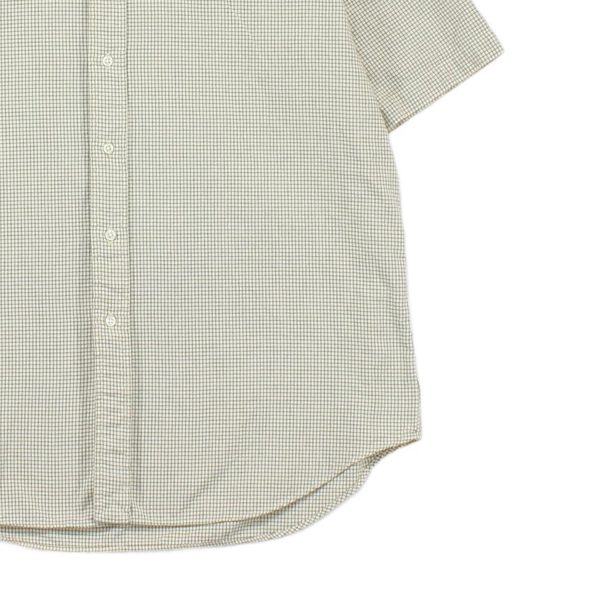 Mens Check Shirt Short Sleeve Button Up