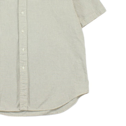 Mens Check Shirt Short Sleeve Button Up