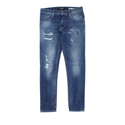 Mens Mickym Jeans Distressed Denim Slim Tapered