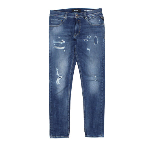 Mens Mickym Jeans Distressed Denim Slim Tapered