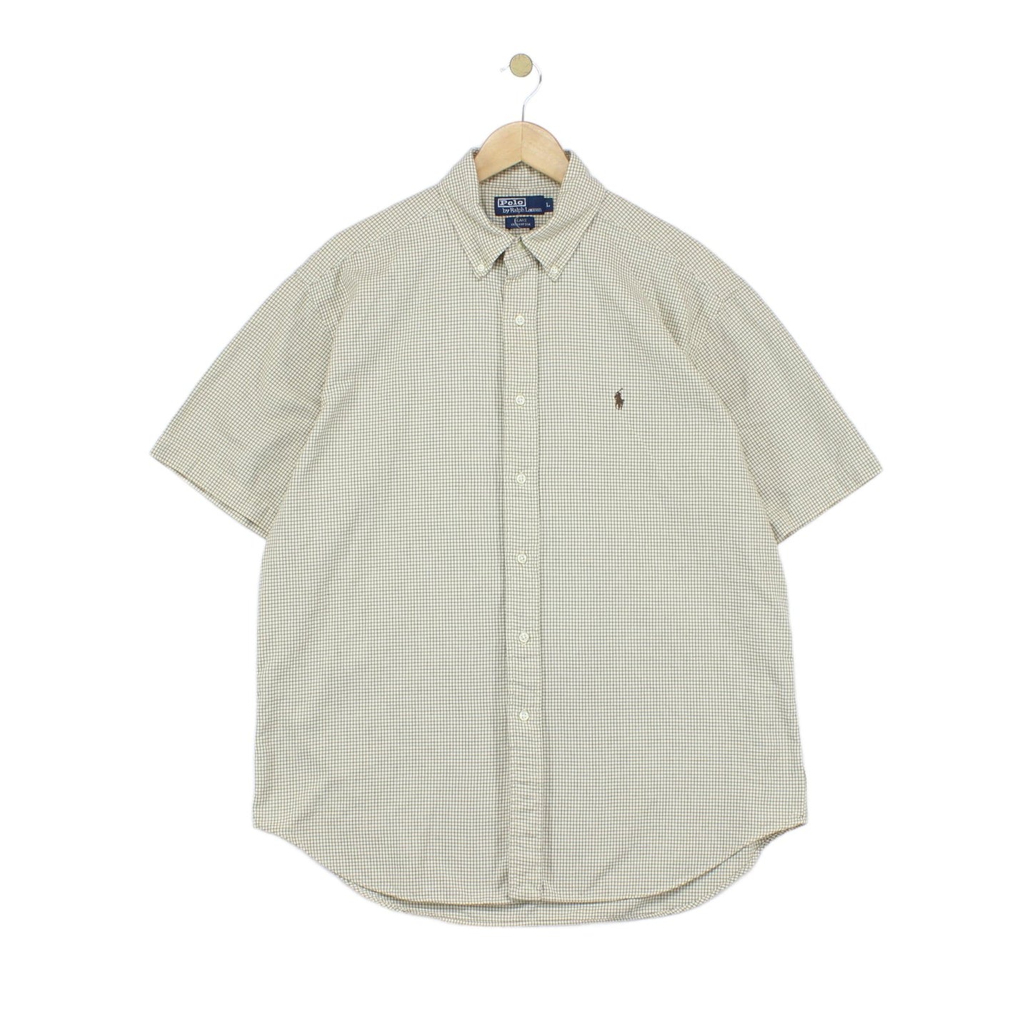 Mens Check Shirt Short Sleeve Button Up