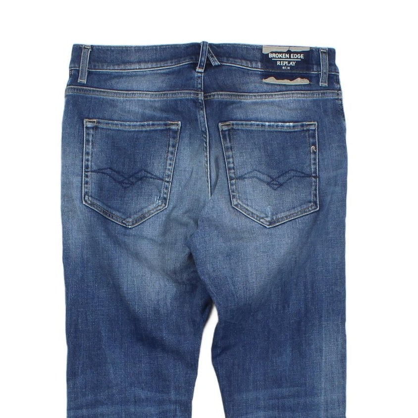 Mens Mickym Jeans Distressed Denim Slim Tapered