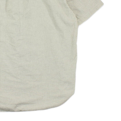 Mens Check Shirt Short Sleeve Button Up